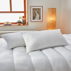 Pikolin Home Pachet de 2 perne din fibre hipoalergenice, acoperire exterioară din bumbac cu tratament anti-acarieni - fermitate redusă, fundul gurii de dormit, 60 cm, 60 X 40 cm Perne standard Naty Shop