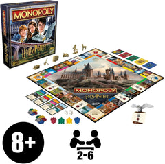 Monopoly Társasjáték Harry Potter Edition, családi játék 2-6 játékos számára, 8 éves kortól - német verzió