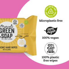 Marcel's Green Soap kéznedves törlőkendők 60 csomag - Vanília és Cseresznyevirág - Növényi alapú - Bio