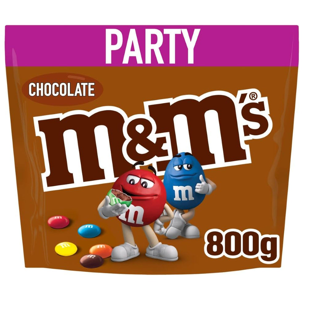 Csokoládé M&M nagy csomag, ropogós csokoládé lencse színes cukormázzal, partimix, 1 x 800 g, amerikaifutball témájú cukorka