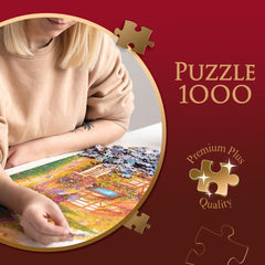 Trefl Premium plus Quality - Puzzle Tea Time: Houses Stoney Lane - 1000 darab, Nosztalgikus festett képek sorozata, Ideális darabok párosítása, Felnőtteknek és gyerekeknek 12 éves kortól Puzzle Naty Shop