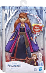 Păpușa cântătoare Frozen Anna cu muzică în rochie mov din Disney Frozen 2, jucărie pentru copii cu vârsta de 3 ani și peste 57237830 multicoloră