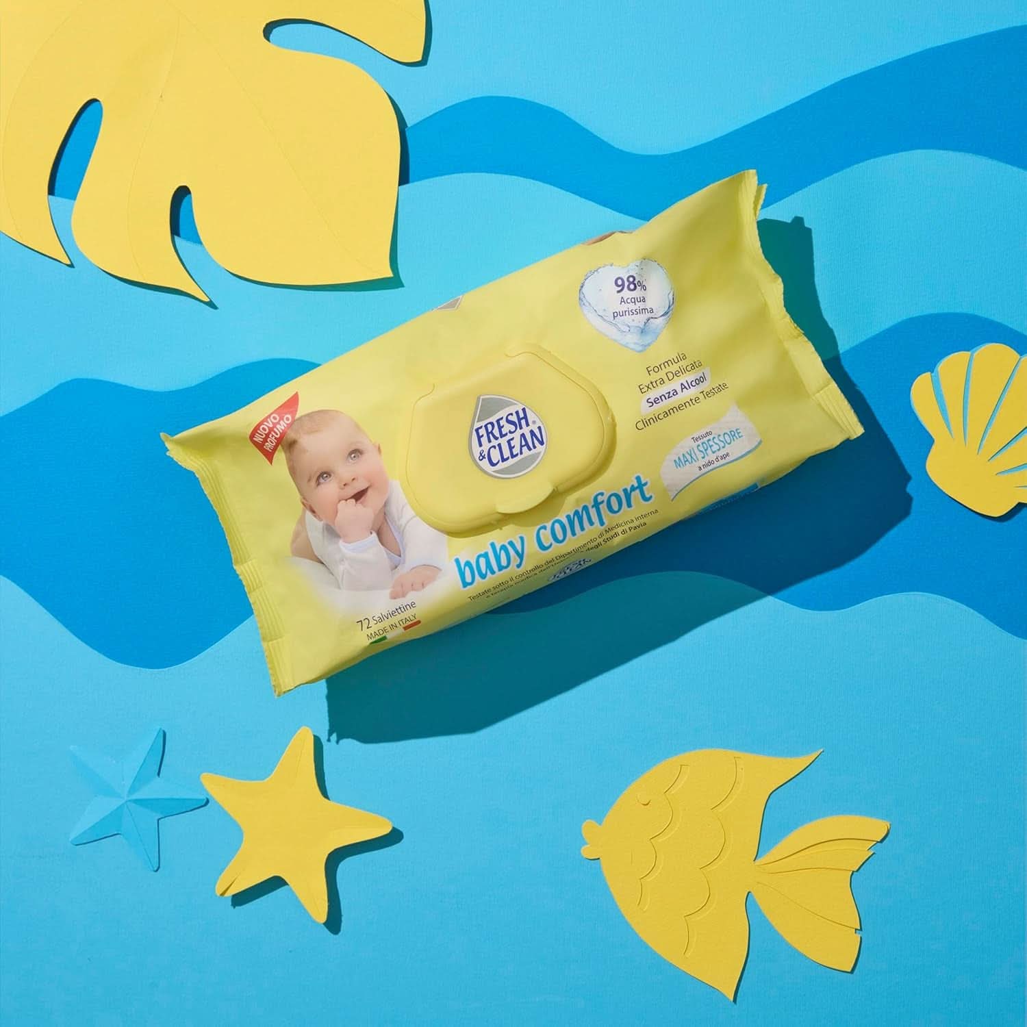 Milleusi Classic Fresh & Clean, Șervețele umede, 72 buc Servetele Umede Bebelusi Naty Shop