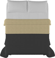 Lenjerie de pat italiană Estivo pat dublu, microfibră, castan/gri, 260 X 270 Cm Plapumi si pilote Naty Shop