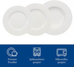 Villeroy & Boch – Set de masă Wonderful World, 12 piese, alb, potrivit pentru mașina de spălat vase și cuptorul cu microunde, farfurii, veselă, porțelan, farfurii de cină, set, set de veselă modern, porțelan premium