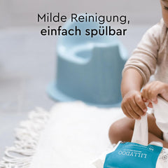 LILLYDOO WC nedves törlőkendők 720 db (12 x 60) 100% műanyag mentes, leöblíthető törlőkendő illatmentes