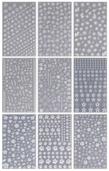 JMEOWIO Nagelsticker Frühling Weiße Blume 9 Blatt Nail Art Sticker Selbstklebend Nagelaufkleber Sommer Blumen Dekoration Nageldesign Zubehör