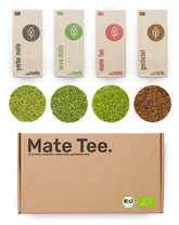 Set de degustare ceai Mate ● 4 sortimente de ceai Mate bio ● Câte 100 g Erva Mate + Yerba Mate + Ceai verde Mate + Ceai Mate prăjit