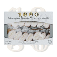 – Polvorones artizanale, 0% zahăr adăugat, Calitate superioară, Aluat tipic de Crăciun, Rețetă artizanală, Ambalat individual, 280 grame