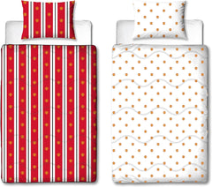 Manchester United FC hivatalos egyetlen paplan, megfordítható, piros-fehér, huzat nélküli, futballpaplan, párnahuzat, mosható, tökéletes utazáshoz, éjszakára, 10,5-ös paplanok és paplanok Naty Shop alapértelmezett címe