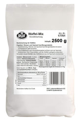 RUF Waffel-Mix, Großpackung, Grundmischung Zur Herstellung Von Waffeln Im Waffeleisen, Für Großküchen, Kantinen, Hotels Und Restaurants, 1 X 2500G Amestec pentru copt si gatit Naty Shop Waffelteig Single