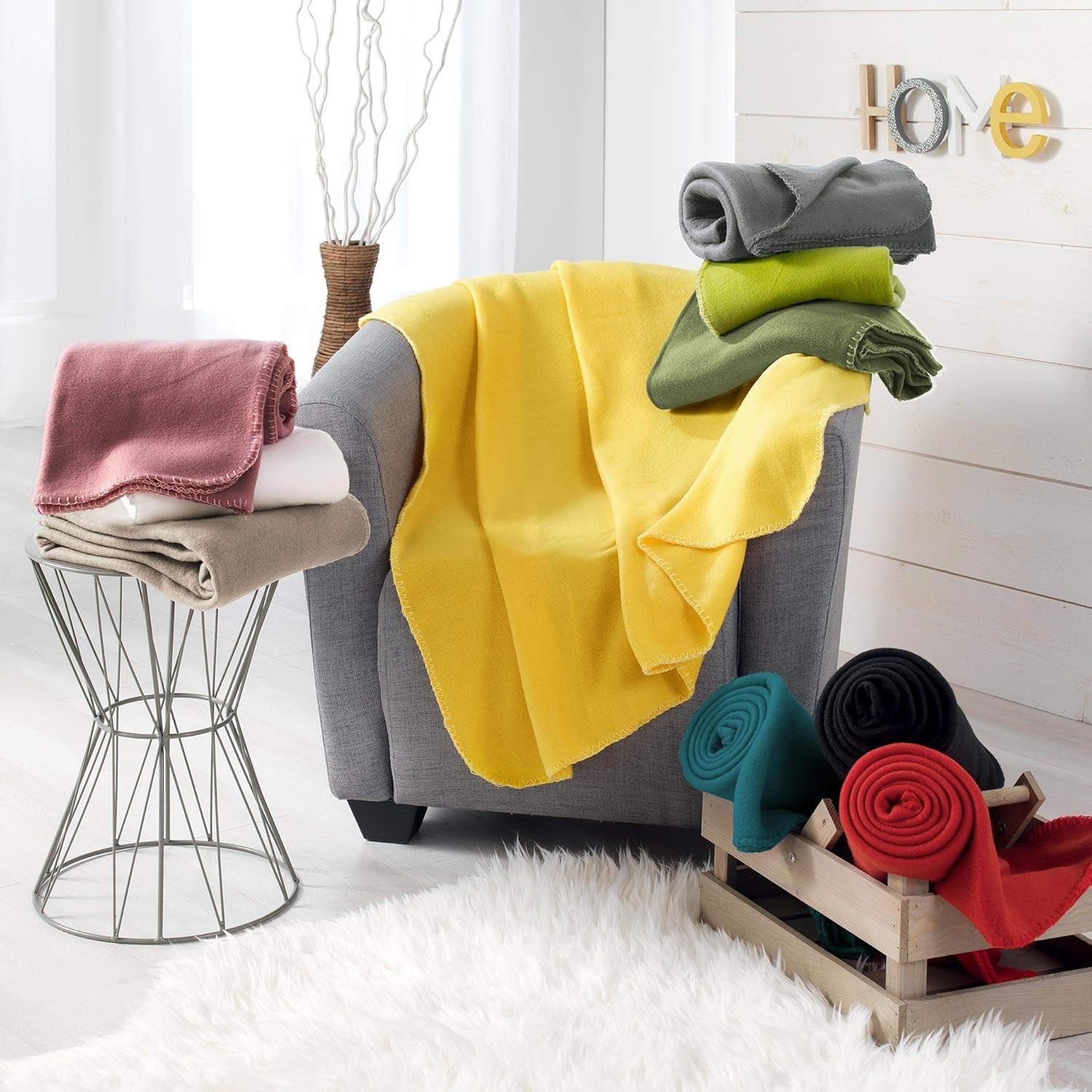 Douceur D'Intérieur, Milou pătură fleece antic roz, 125 X 150 Cm Paturi si Cuverturi Douceur d'Intérieur