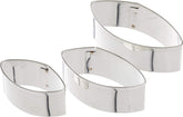 Formă de biscuiți Städter, oțel inoxidabil, set de 3 ovale, 6 cm, argintii