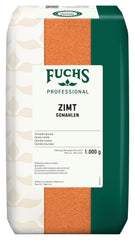 Fuchs Professional - Zimt gemahlen | Zum Würzen von süßen und würzigen Gerichten | Profi-Qualität für Großverbraucher und Gastronomie | 1 kg-os újrahasznosítható zacskó