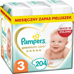 Pampers pelenkák 2-es méretű (4-8kg), Premium Care pelenkák, 68 db Mother and Baby Naty Shop 3 (204 db)
