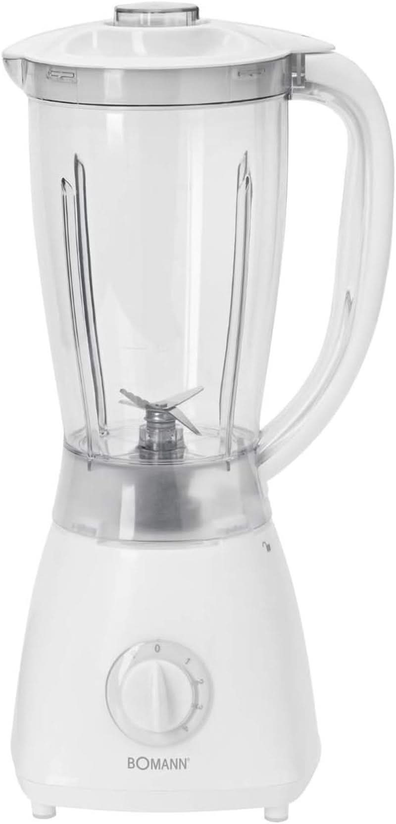 Bomann 378 CB univerzális keverő Zum Pürieren, Schlagen, Zerkleinern, Shaken Und Mixen, Ice Crush-Funktion, Kraftvoller 500 Watt-Motor, Abnehmbarer Mixbehälter Mit 1,5 Liter, Edelstahlmesser, Weiß Kitchen37ty8, CB UM