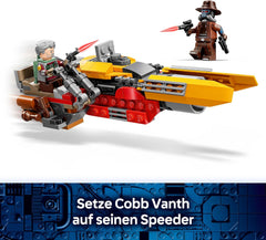 LEGO Star Wars 75437 Cobb Vanths Speeder - inkl. Cobb Vanth & Cad Bane minifigura sowie Blaster & Jetpack - Geschenk für Jungen ab 7 Jahren und Fans von The Mandalorian