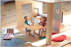 Eichhorn - Babaház tartozékokkal - Inkl. bútor és 3 figura, Összeszerelve, Fából, 25 db, 53X36X44 cm nagy, HÁROM évtől Naty Shop babaházak