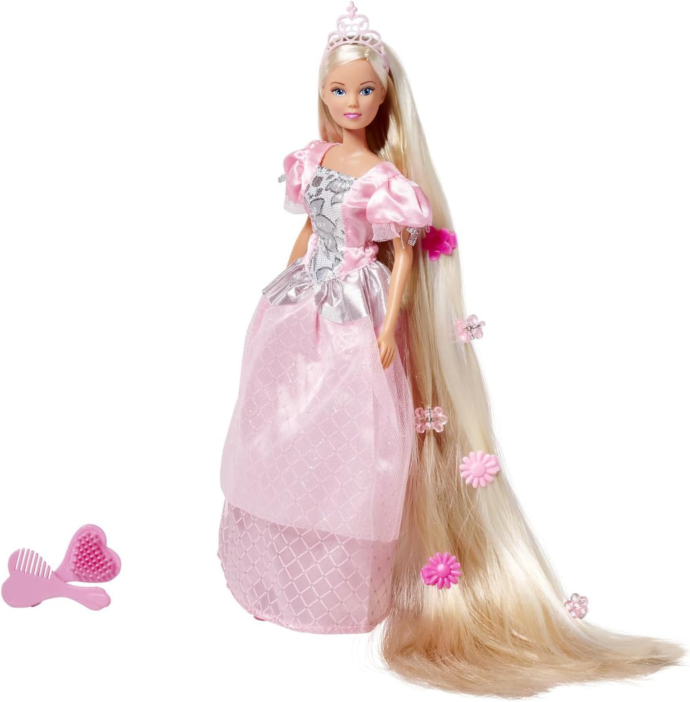 Simba 105738831 - Steffi Love Rapunzel, Steffi ca prințesă de basm, cu păr foarte lung, cu agrafe de păr, perie și pieptene, păpușă de modă, 29 cm, pentru copii cu vârsta de 3 ani și peste