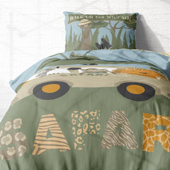 Gyermek ágyneműgarnitúra, állatok, 100% pamut cipzárral Ágynemű - gyermek Naty Shop