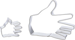 SC619 Forme de tăiat fursecuri și tort cu motiv de mână, dimensiuni mici și mari, asortate, oțel inoxidabil, argintiu, 10 x 2 x 9 cm, 2 bucăți