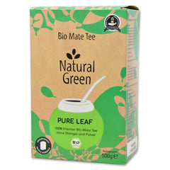 Delicatino - Verde natural PURE LEAF 500G, yerba mate organic fără tulpini, proaspăt și fără fum, cultivat ecologic, ambalat în vid pentru prospețime maximă
