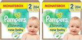 Pampers 2-es méretű babapelenka (4-8 kg) Harmony, gazdaságos csomag dupla havi dobozzal, gyengéd bőrvédelemmel és gyógynövény-összetevőkkel, 408 darabos anya és baba bababolt