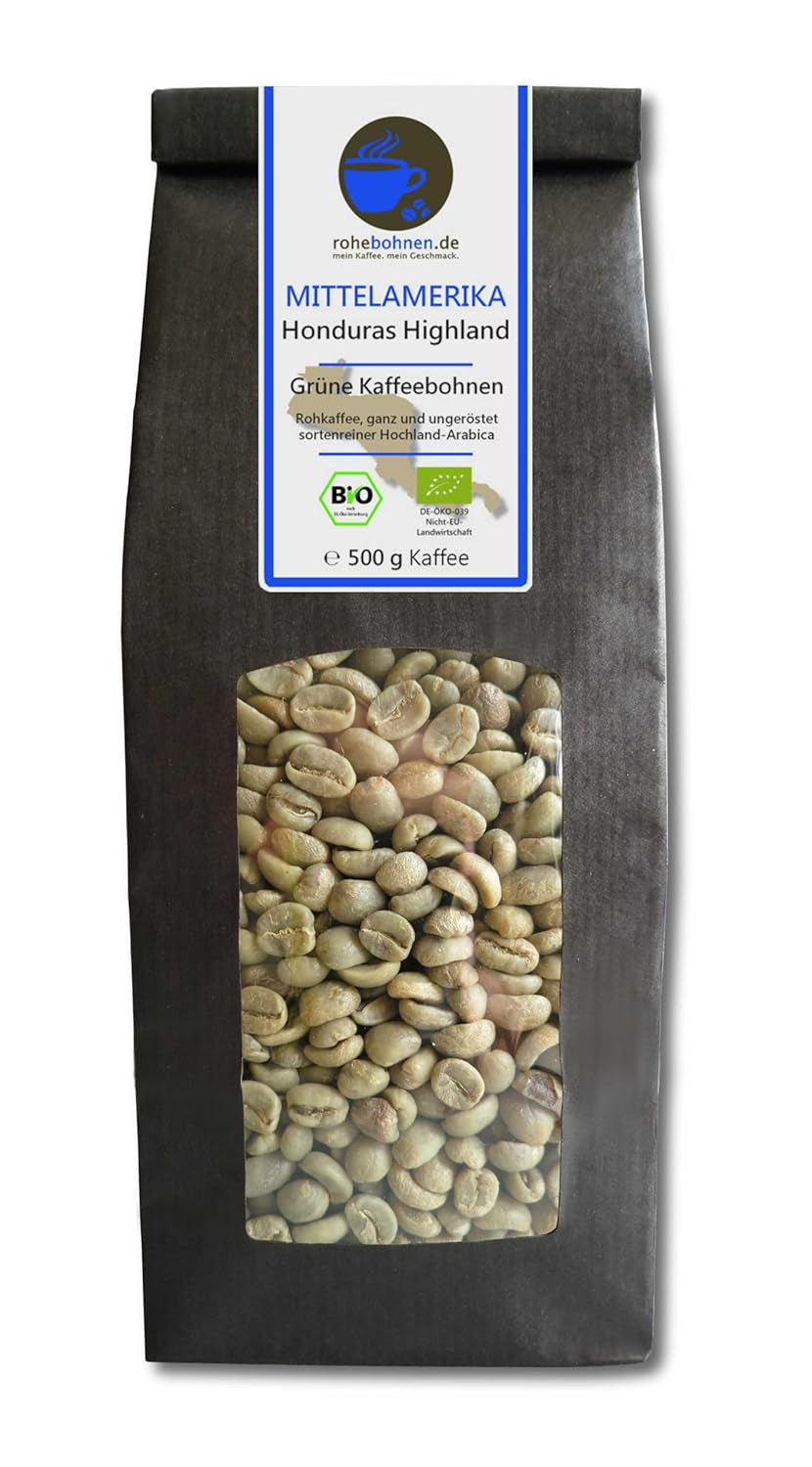 Bio Rohkaffee - Grüner Hochland Kaffee Honduras Highland (grüne Kaffeebohnen 500g) - GMP zertifiziert