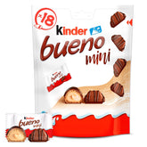 Kinder Bueno Mini – Ropogós ostya csokoládészeletek, tejkrém, mogyoró és finom tejcsokoládé – Farsangi csemegék – 1 zacskó mini egyedileg becsomagolt szelet (1 x 108 g)