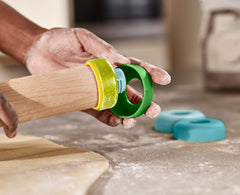 Joseph Joseph Duo Nudelholz és Einstellbare Teigdicke, Back- und Teigroller, Buchenholz, Mehrfarbig, Opal