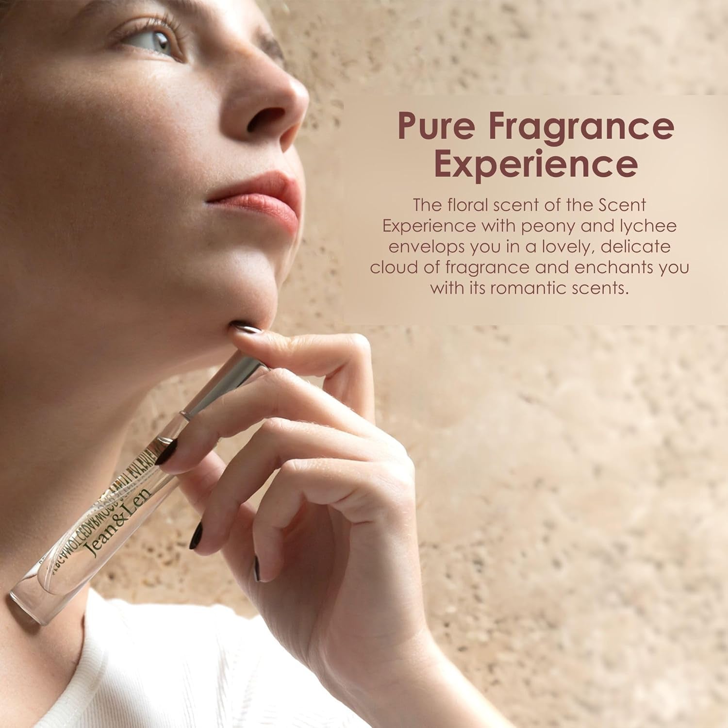 Jean & Len Scent Experience Peony & Lychee, Apă de toaletă cu aromă de bujor și lici, Mini parfum practic, Ideal pentru călătorii, Sticlă de înaltă calitate, 10 ml