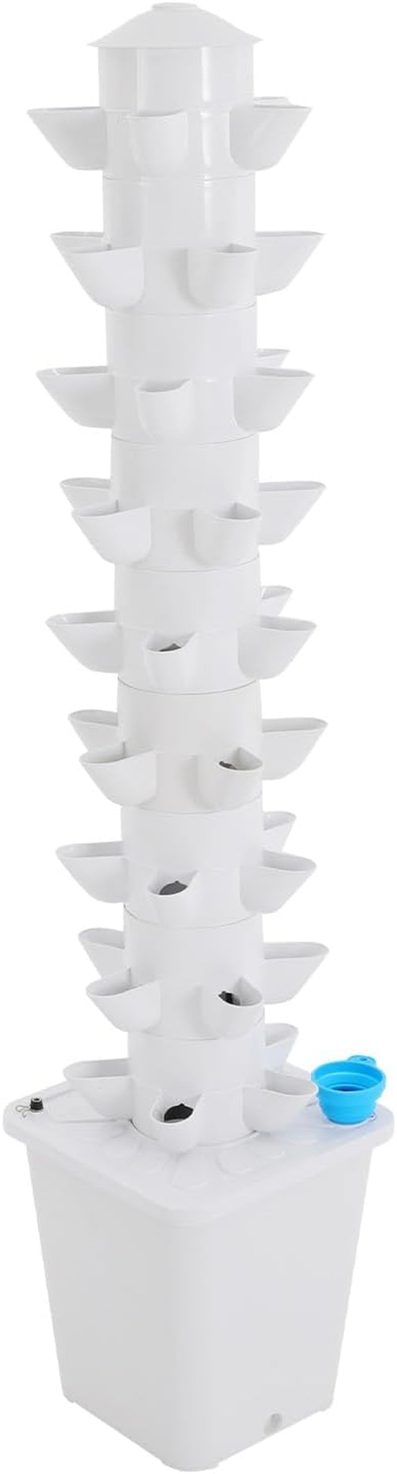 Hidroponikus rendszer Hidroponikus torony beltéri gyógynövénykerti hidroponikus termesztőrendszer 45 ültetési hellyel Vízszivattyú víztartály 20 literes függőleges virágok és zöldségek számára