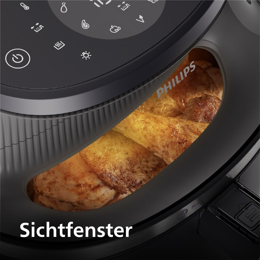 Philips Airfryer 3000 Series 6.2L, Fereastră de gătit, 16 funcții de gătit în 1, Tehnologie Rapidair plus, Eliminarea grăsimilor, Aplicație de rețete Homeid Electrocasnice Naty Shop