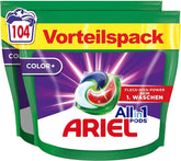 Mosószer Ariel PODS All-In-1, 104 tok, színes mosószer, fényes tisztítószer Mosószerek Naty Shop Új modell