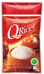 Q RICE – 100% hosszú szemű jázmin rizs Thaiföldről - illatos és aromás, enyhén ragadós állaggal - ideális currykhoz, tálakhoz és ázsiai ételekhez - 1 x 5 kg