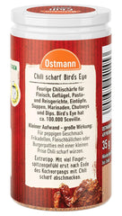 Ostmann Gewürze - Chili scharf Bird's Eye | Féurige Scharfe für Fleischgerichte und Eintöpfe | 35 g Der Streudose-ban
