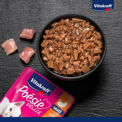 Vitakraft Poésie Délice, Junior, Hrană umedă pentru pisici, Hrană umedă în sos, cu curcan, Pachet multiplu, pentru pisici tinere, Fără zahăr adăugat sau cereale (23 x 85g)