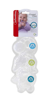 Infantino 316564-01 Inele de dentiție transparente Infantino – Inel de dentiție moale, fabricat din material non-toxic, pentru dezvoltarea senzorială și susținerea dentiției, multicolor