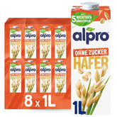 Alpro Haferdrink ohne Zucker – Milchalternative auf Haferbasis – Vegán és laktózefrei – Gazdag Ballaststoffen, Kalcium és Vitamin – 8 x 1 L