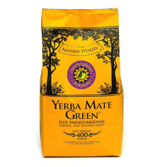 Yerba „Potente” 400 G | Ceai Mate brazilian cu scoarță de Catuaba, rădăcină de ginseng siberian, scoarță de Lapacho și Muira Puama | Ingrediente naturale | Frunze verzi de Mate
