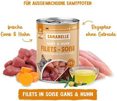 Sanabelle Hrană Umedă Gourmet la Pot cu Gâscă și Pui | 6 x 380 g | 2,28 kg