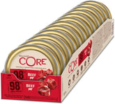Wellness CORE 98% 12 x 85g, Vită – Hrană umedă pentru pisici, pate gros, fără cereale, natural, hipoalergenic, bogat în proteine, conținut ridicat de carne