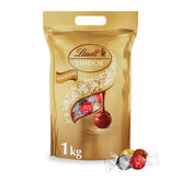 Lindt csokoládégolyók klasszikus választéka LINDOR | kb. 80 golyó csokoládé (tej, fehér, sötét 60%, mogyoró) | Ömlesztett csomag, 1 kg