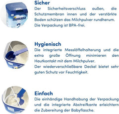 Humana Kindergetränk 1+, ab 1 Jahr, Milchpulver für Kindermilch, nährstoffreiche Milch für Kleinkinder, als gelegentliches Milchgetränk oder zur Mahlzeit, 650 g