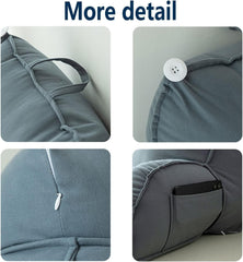 Pernă de citit cu cotiere, pernă de spate pentru canapea, pernă de cărți pentru pat, cu rolă detașabilă pentru gât, pernă de susținere a scaunului pentru relaxare, joacă, citit, vizionat la televizor, culoare șampanie