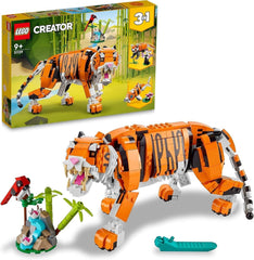 LEGO 31129 Creator Majestic Tiger, Panda vagy Fish 3 az 1-ben állatfigura készlet játék gyerekeknek fiúknak és lányoknak Állatépítő játék építőkészletek Besuche den LEGO-Store Single