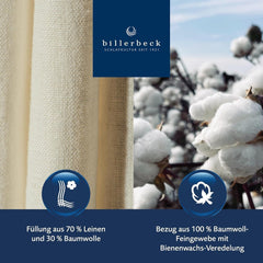 Billerbeck Lina Superlight paplan - Vászon paplan - 155 X 220 Cm - Nyári paplan, hűsítő paplan, könnyű nyári paplan - 70% len, 30% pamut, fehér Paplanok és paplanok Naty Shop