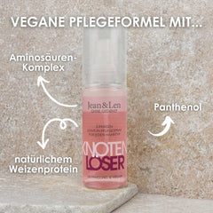 Jean & Len Knot Remover 2-Phase Leave-In Conditioning Spray, potrivit pentru toate tipurile de păr, descurcă părul și îmbunătățește pieptănabilitatea, parfum proaspăt, descurcare, fără siliconi și parabeni, vegan, 100 ml Produse pentru descurcarea părului Naty Shop