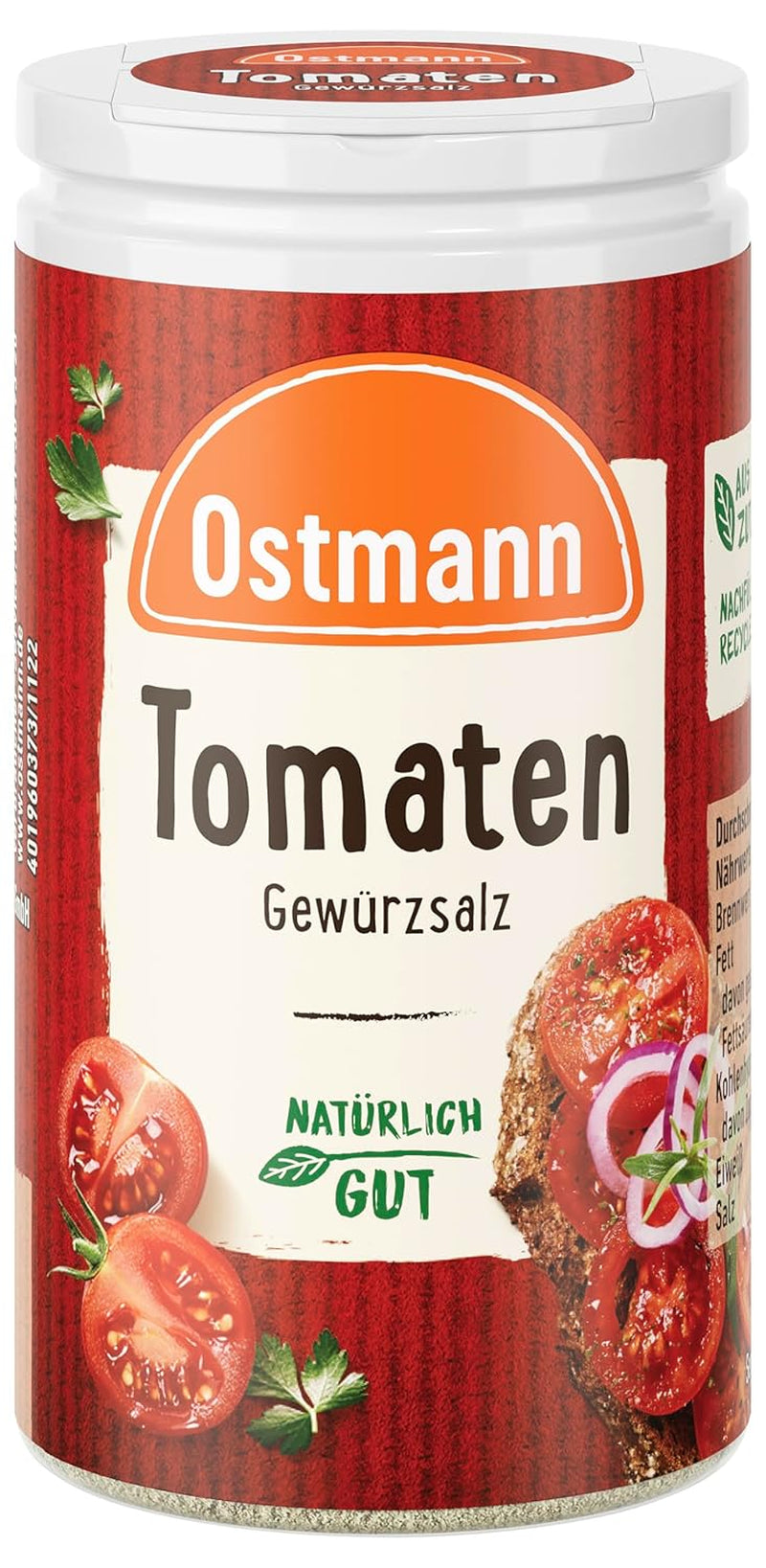 Ostmann Gewürze - Paradicsom Gewürzsalz | Ideális paradicsomsaláta és 60 g bruschetta fűszerezésére a Der Streudose-ban