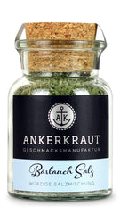 Ankerkraut Bärlauch Salz, Lecker Fleisch und Salat Verfeinern, Knoblauch-szerű Gesmack Aroma, Kräuter mit Gewürz zum Kochen, 110 g im Corkenglas